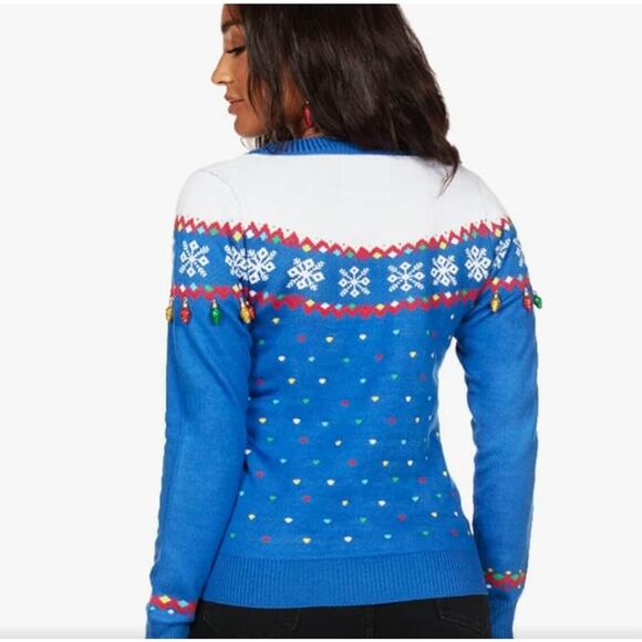 Tipsyrlves Blue Christmas Light Sweater Cardigan Size 3XL NWT - Picture 2 of 4